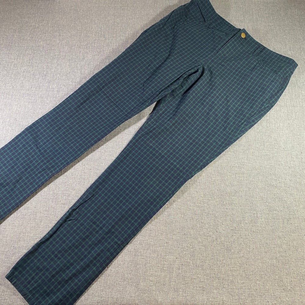 Lauren Ralph Lauren Plaid Slim Ankle Pants Women's Size 10 Green Blue Blackwatch